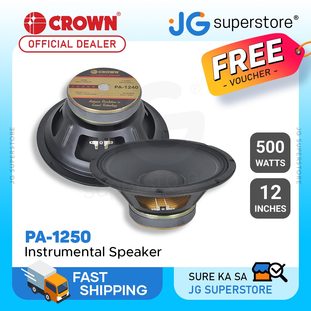 Crown 500W 12" Instrumental Sound Audio Speaker with 60.5mm Voice Coil ...