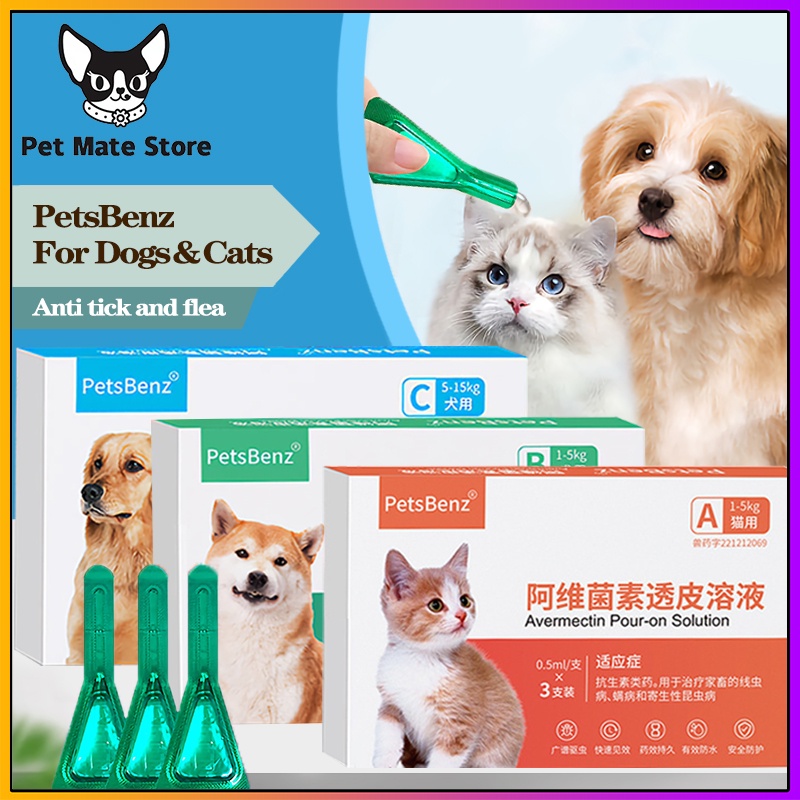 PetsBenz Tick and Flea Remover Deworming for Dog Cat Flea Remover Anti