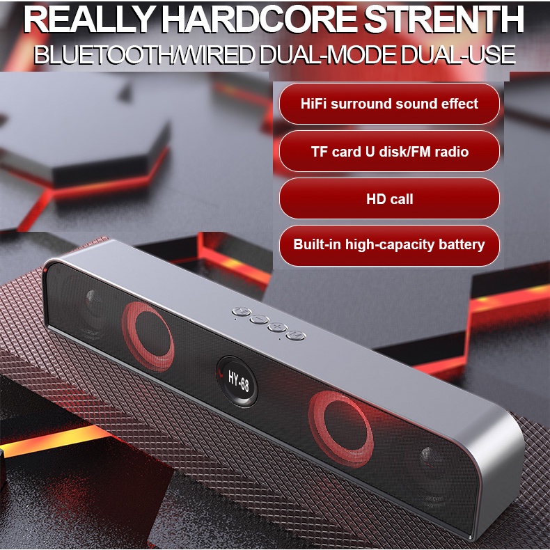 HY68 Wireless Bluetooth Speaker Smart Sound Bar Car Subwoofer TV