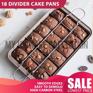 Brownie Pan with Dividers, Non-Stick Backing Pan, Brownie Pan, Lasagna Pan,  Brownie Trays,18 Pre-slice Brownie Pan All Edges, Muffin and Cupcake Pan