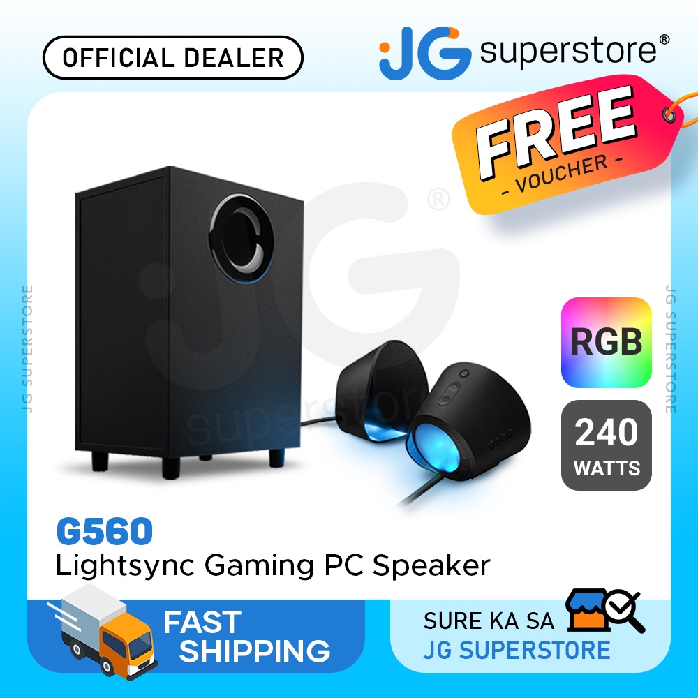 Logitech G560 2.1 Bluetooth Speaker w / 240W Subwoofer, RGB, 2
