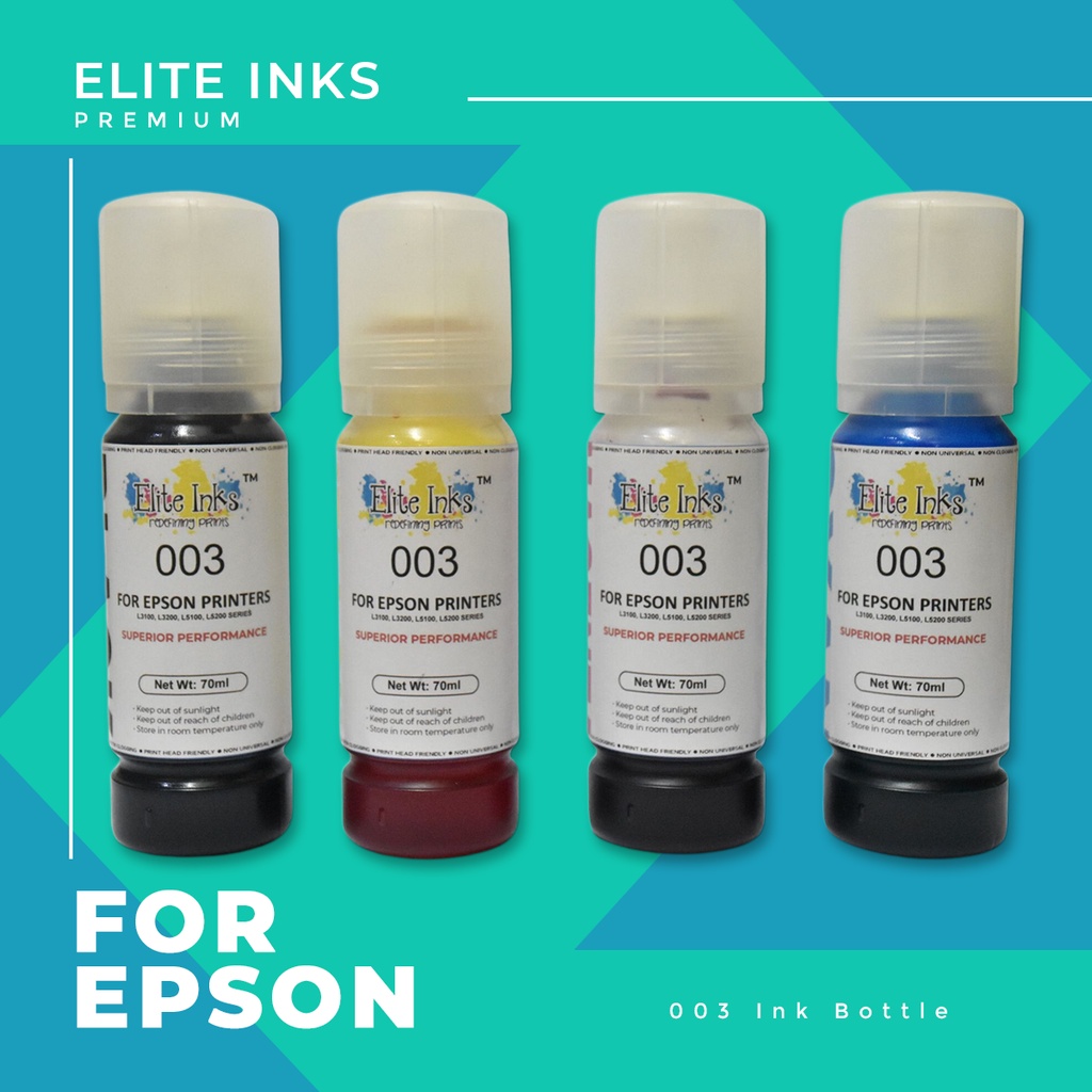 Elite Ink Epson 003 Bottles Cyan Premium Dye Ink Refill for Epson ...