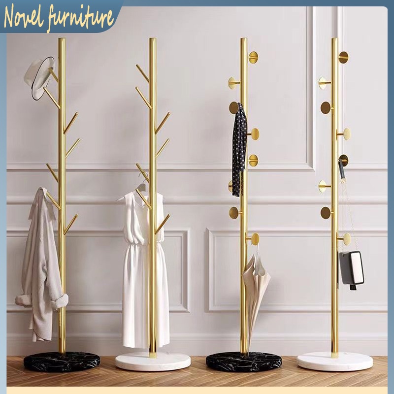 Metal Clothes Rack Nordic Coat Rack Stand Simple Moving Rack Organizer ...