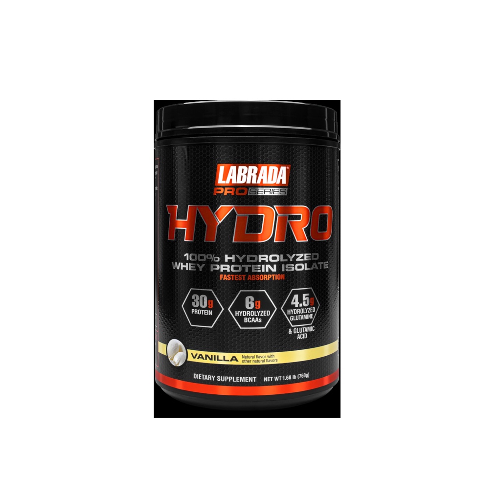 LABRADA HYDRO 100 HYDROLYZED WHEY PROTEIN ISOLATE 1.72LBS VANILLA