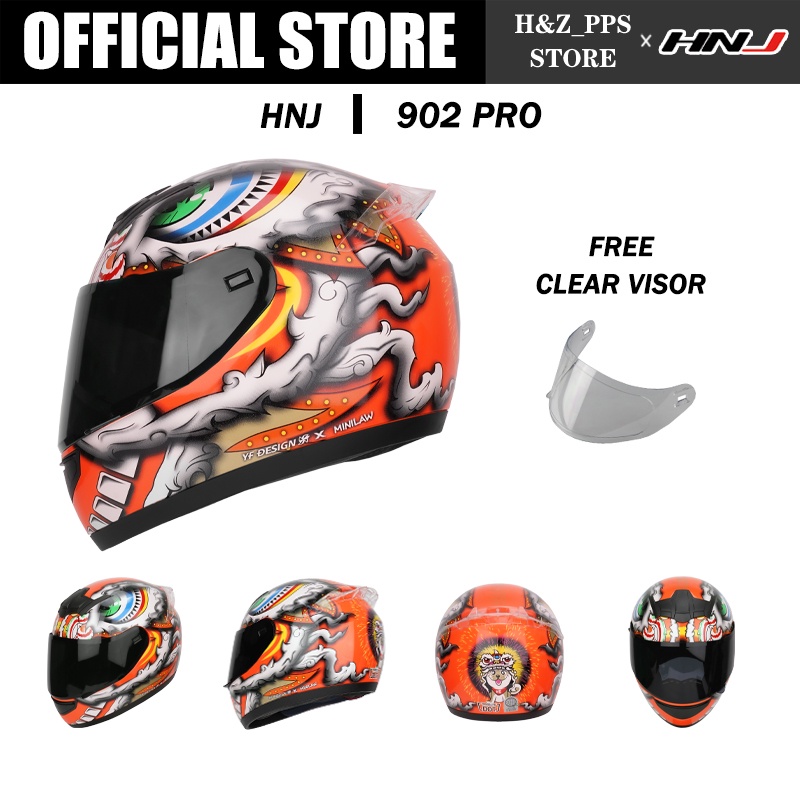 HNJ 902 Pro 12415 Full Face Helmet Single Visor Motorcycle Shopee
