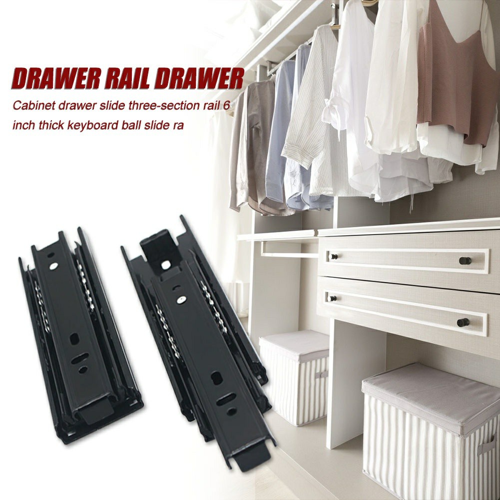 Drawer Guide Soft Closing Hydraulic Drawer Full Extension 3 Fold Drawer ...