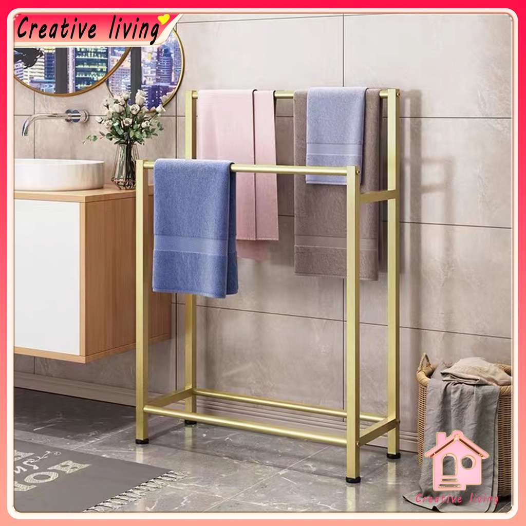 Floor Towel Rack Bathroom Mobile Clothes drying Rack Indoor Storage Rack Nordic towel hanger