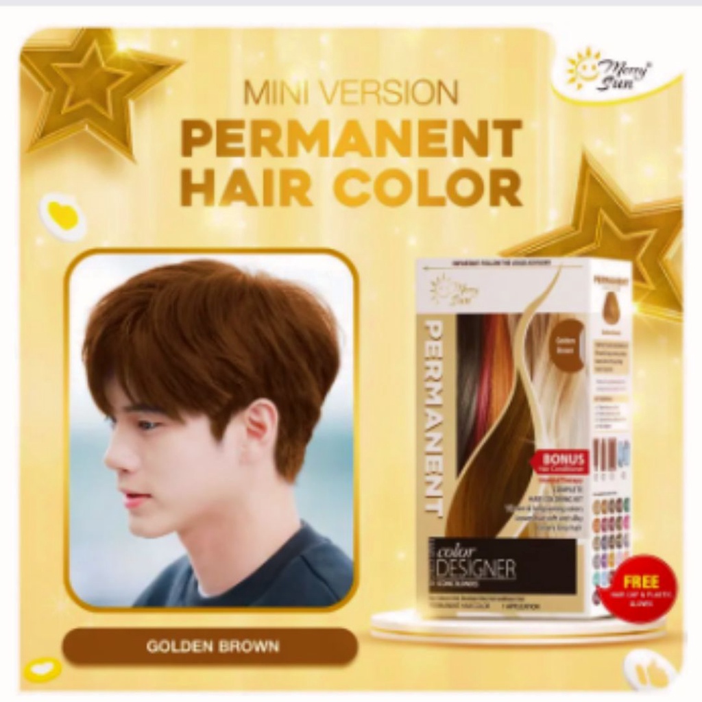 Golden Brown Merry Sun Permanent Hair Color Kit (MINI) Shopee Philippines