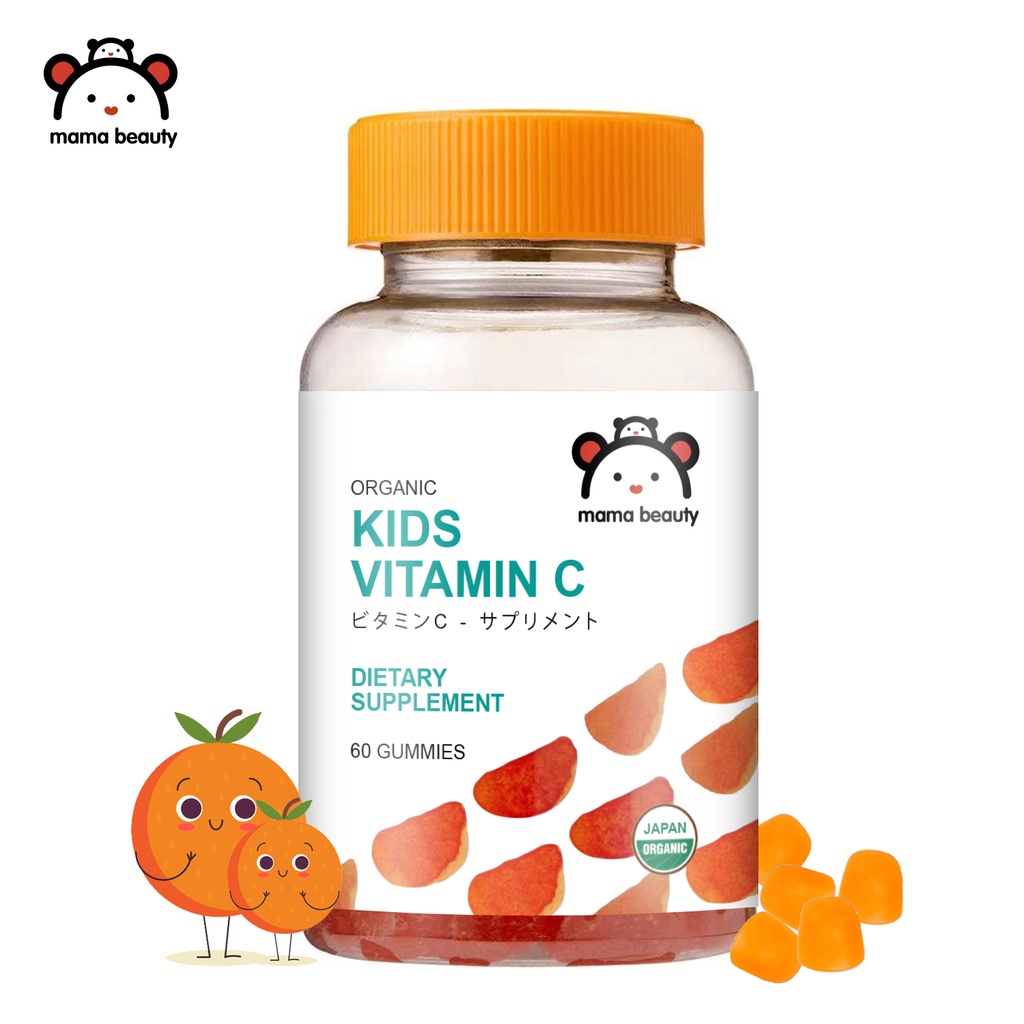 MAMA BEAUTY Vitamin C Kids Gummies Supplement Immunity Natural Vegan