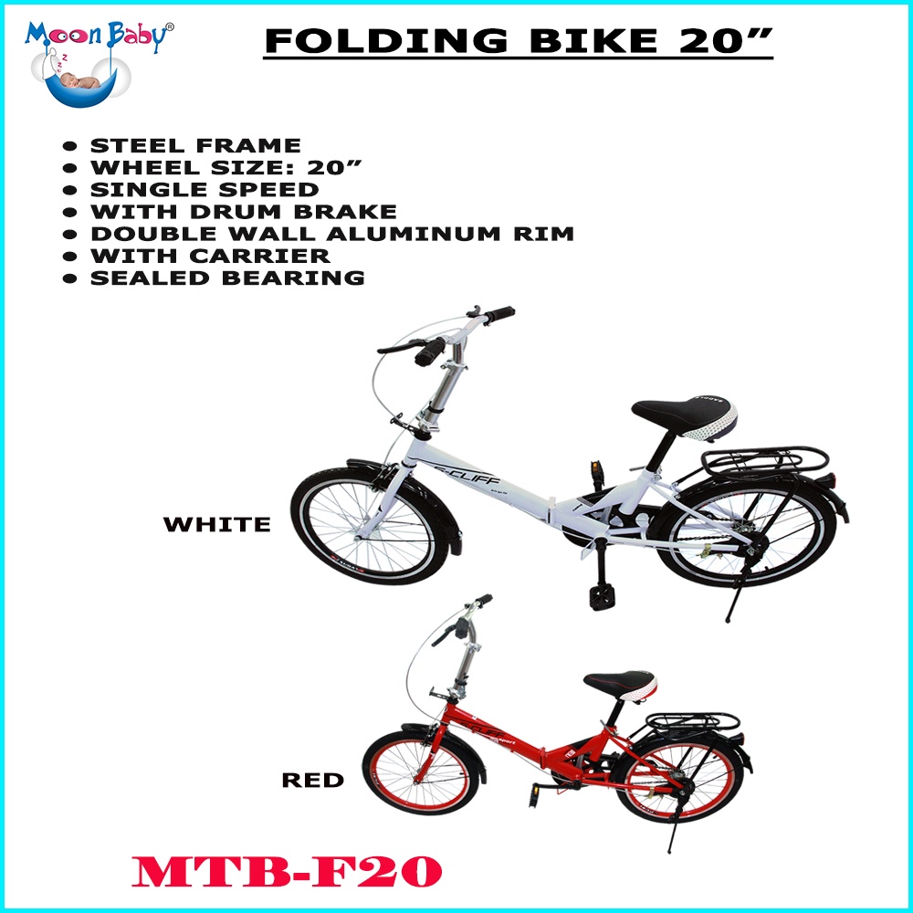 ADULT FOLDING BIKE SIZE 20" MTBF20 DOUBLE WALL ALUMINUM RIM AND WITH