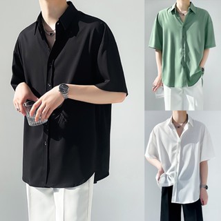 【Ready Stock】5 Color Korean Style Short Sleeve Plain Casual Shirt For ...