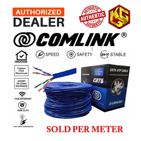 COMLINK CAT6 Indoor Cable UTP Ethernet Lan Cable Gigabit Speed ...