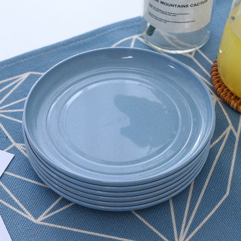 23cmWheat Straw Round Plate Dinnerware Minimalist Palte Nuetral Colored ...