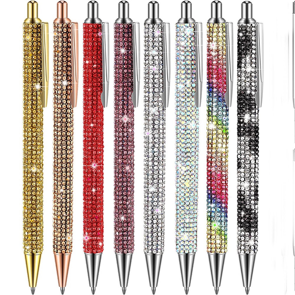 Rhinestone Bling Metal Ballpoint Pens Black Ink Gift Pens Diamond Big ...