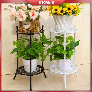 2 Layers Flower Stand Metal Plant Pot Stand Flower Display Shelf