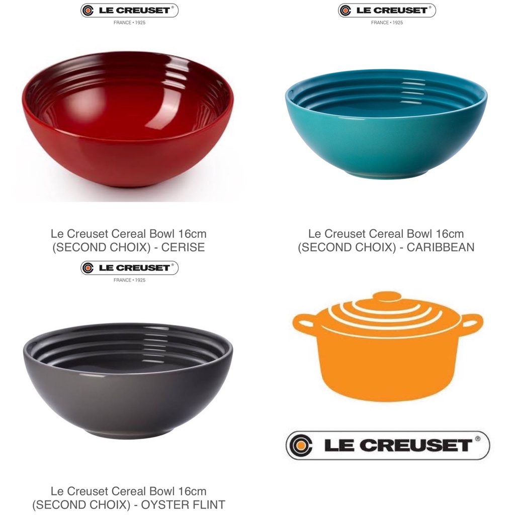 100% ORIGINAL Le Creuset Cereal Bowl 16cm ( SECOND CHOIX) | Shopee ...