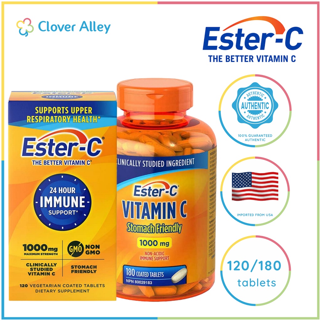 EsterC, 1000mg. 120/180 tablets Non acidic Vitamin C (Nov 2024 expiry