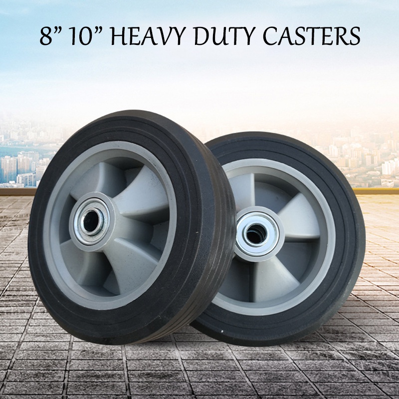 8” 10” Solid Rubber Quiet Casters Industrial utility vehicle Rubber ...