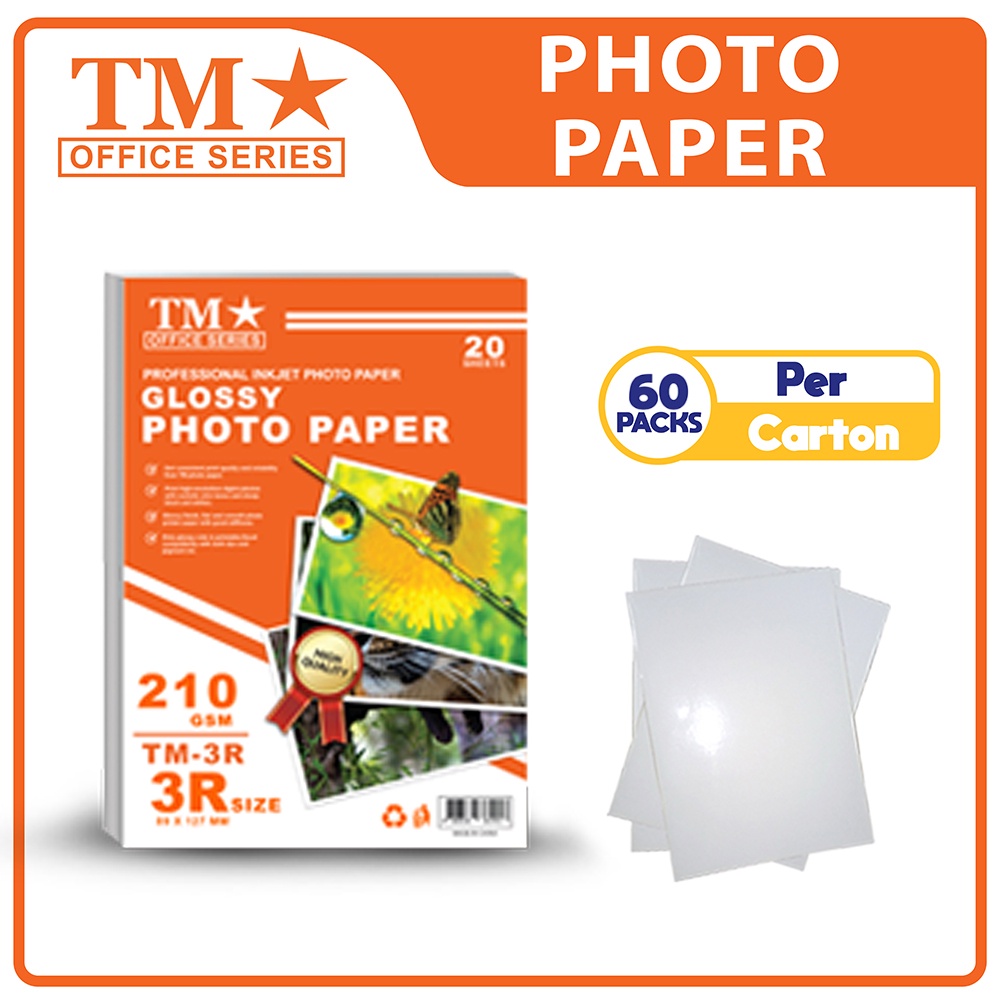 TM 60 packs Glossy Photo Paper 210 GSM | Shopee Philippines