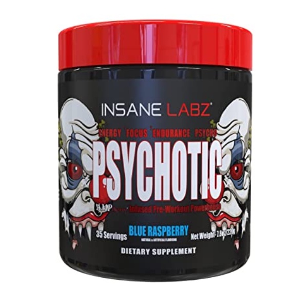 INSANE LABZ PSYCHOTIC PRE WORKOUT 35 SERVINGS BLUE RASPBERRY FLAVOR