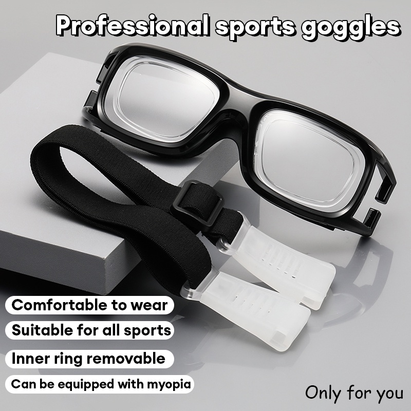 Sports Goggles for Basketball with Grade Frame Basketball Glasses Strap for Men Sports Eyeglass