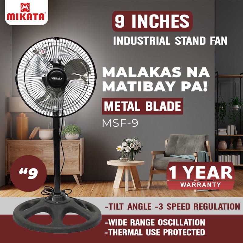 asahi electric fan ♡Mikata MSF9 Industrial Stand Fan Electric 9inch 3