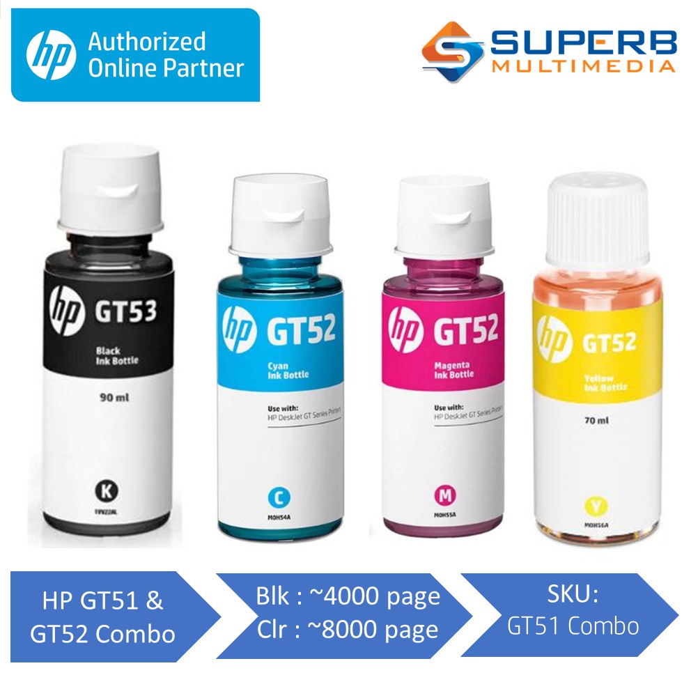 Hp Refill Ink Dye Ink Gt51 Gt52 For Hp Deskjet Gt 5810 5820 70ml Shopee Philippines