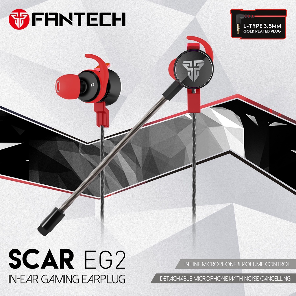 Fantech Eg2 Scar In Ear Gaming Earphone Dual Microphone And Detachable Flexible Microphone