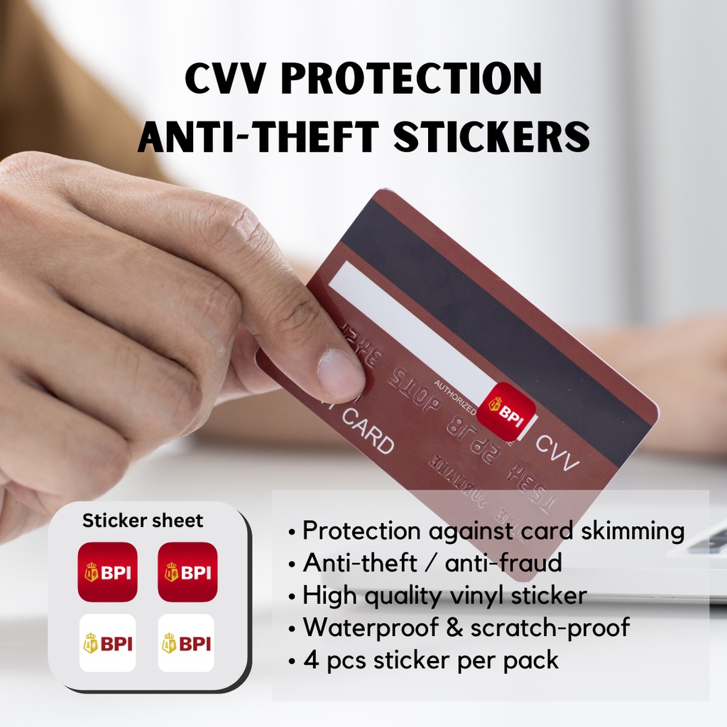 ANTI CARD SKIMMING CVV PROTECTION STICKER (atm, debit, credit card