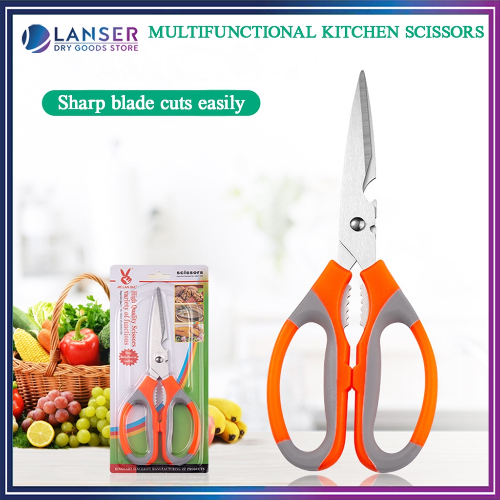 SCISSOR GUNTING Stainless Steele Scissors With Strong Grip Kitchen ...