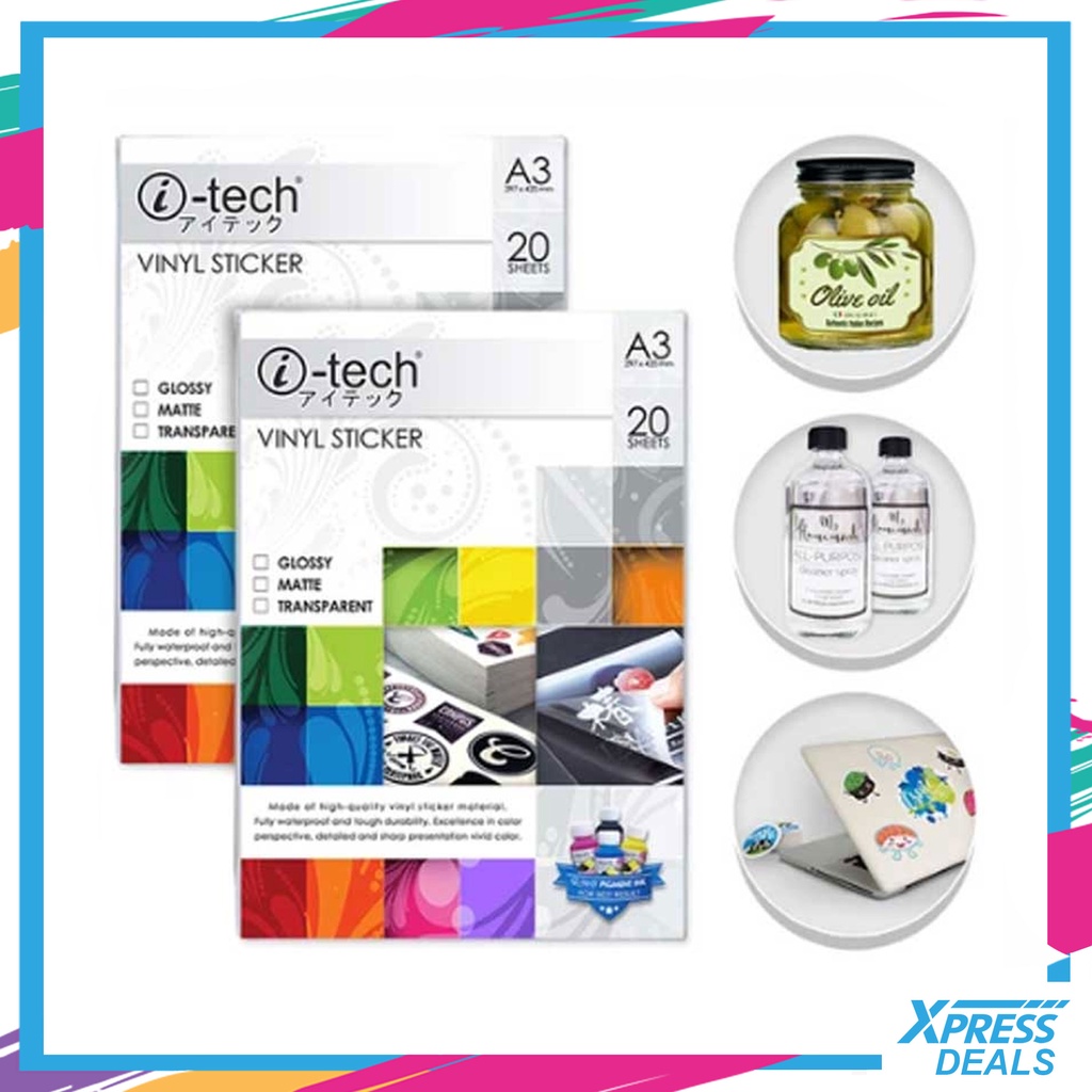 [1 PACK] A3 Size I-tech Vinyl sticker Printable Waterproof Vinyl ...