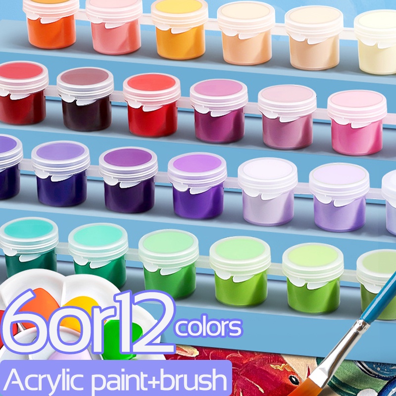 Children'S Acrylic Paint 12/6-Color Canned Paint Box Kindergarten