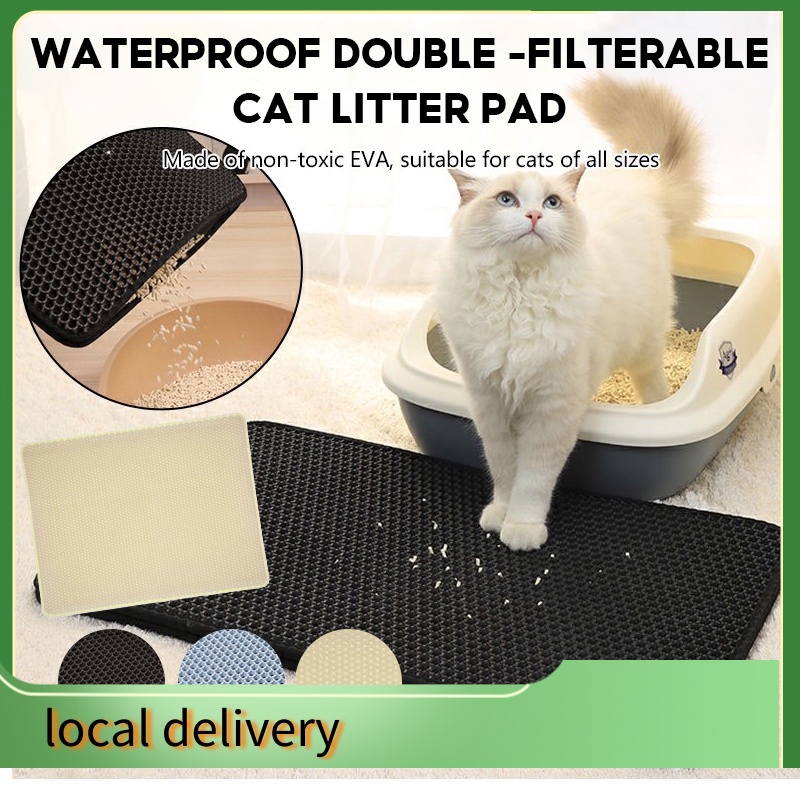Cat Litter Mat Double Filterable Anti-taking-out Anti-splash Cat Toilet Mat  Footmat Cat Mat