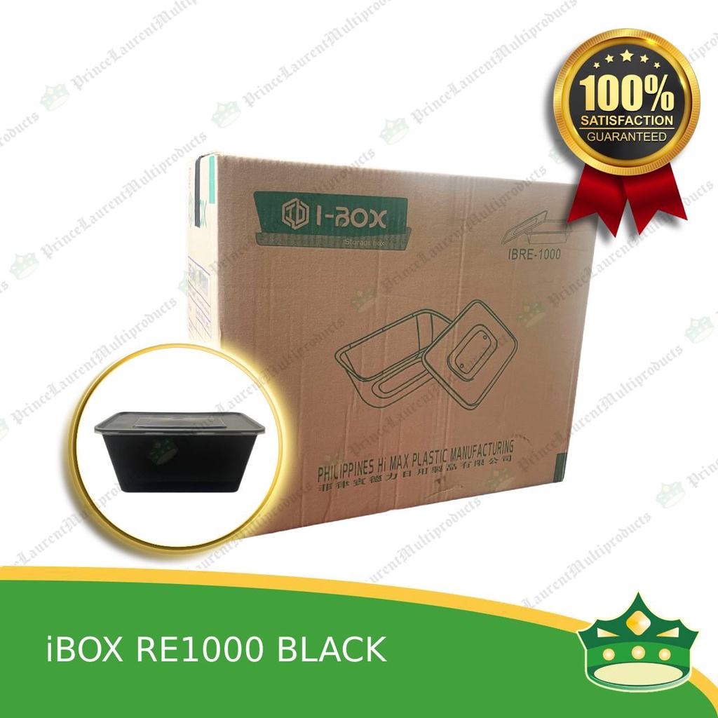 [300 pcs] IBOX brand re1000 BLACK microwavable plastic rectangular ...
