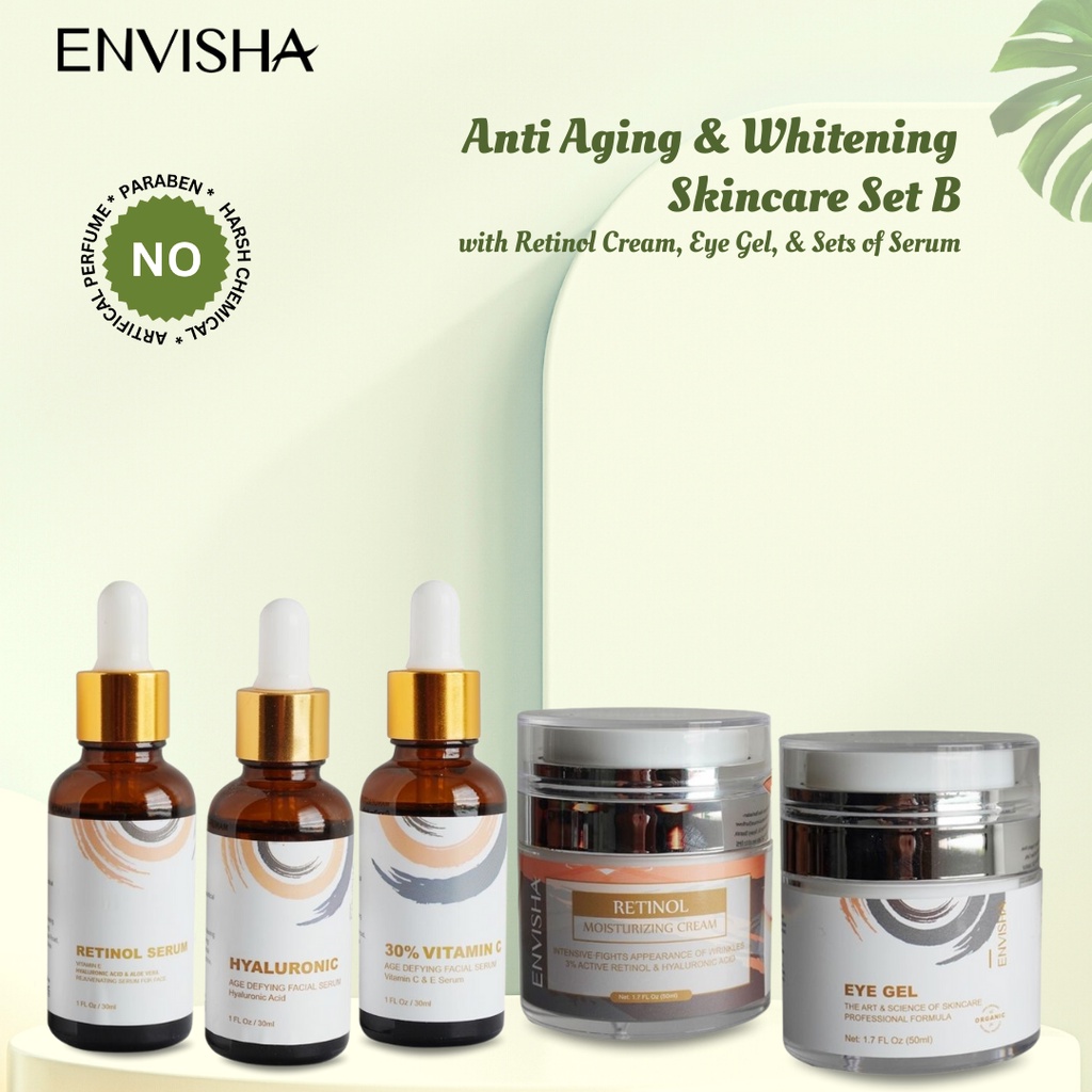 Anti Aging & Whitening Skincare Set B - Envisha Moisturizing Retinol 