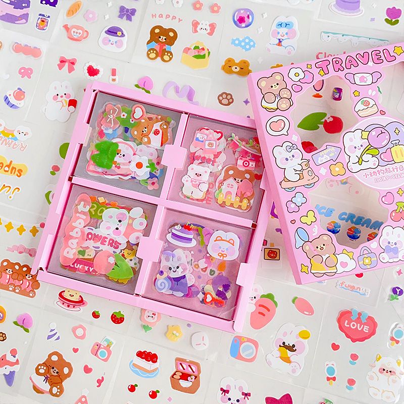100Pcs/Box Cute Stickers DIY Scrapbook Journal Diary Album Decorative ...
