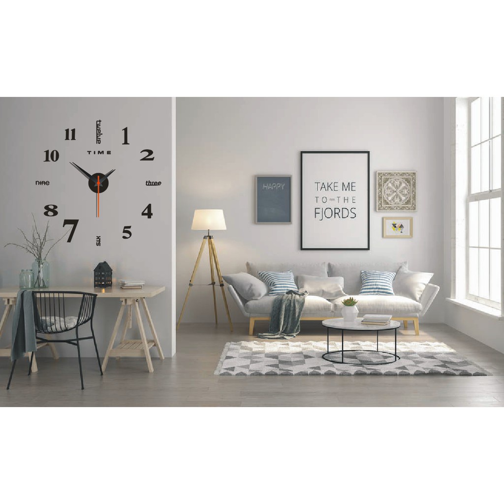 3D Acrylic DIY In Wall Clock Sticker Metal | Shopee Philippines