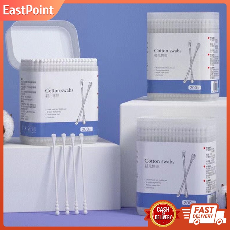 200 Pcs / Pack Of Clean Cotton Swab Disposable Cotton Swab Baby Cotton