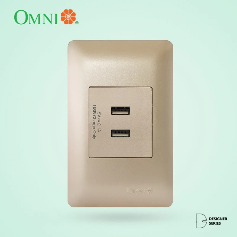 Omni 2 Gang Usb Charger Switch Designer Series Plate 5v 21a Dp1 Usb Shopee Philippines 6410