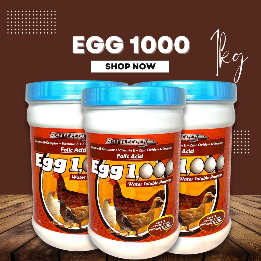 [FCR AGRIVET] 3pcs Battlecock Egg 1000 Water Soluble Powder 1kg (Egg