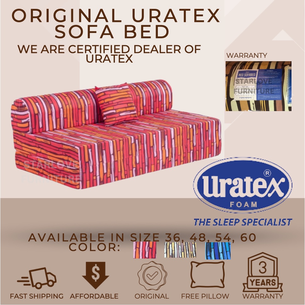 Uratex Sofa Bed Queen Size With Free Pillow (6x60x73) Shopee Philippines