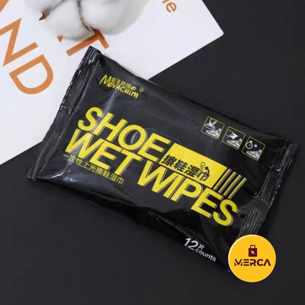MERCA Shoe Wipes Shoe Cleaner Disposable Wet Wipes Leather Shoes