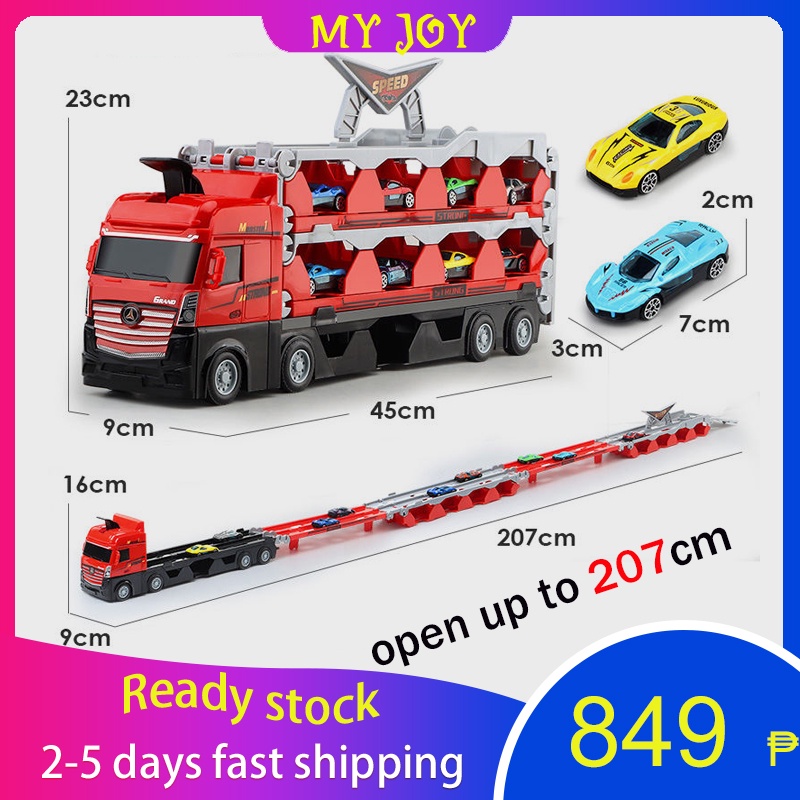 207cm Long Truck Toy Car Storage Vehicle Set for Kids Foldable