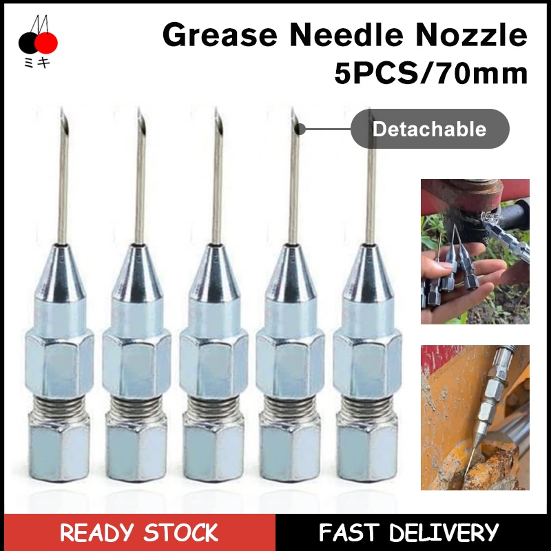 5Pcs Grease Gun Nozzle 70mm Grease Karayom Nozzle Adaptor Bearing Grease Injector Karayom