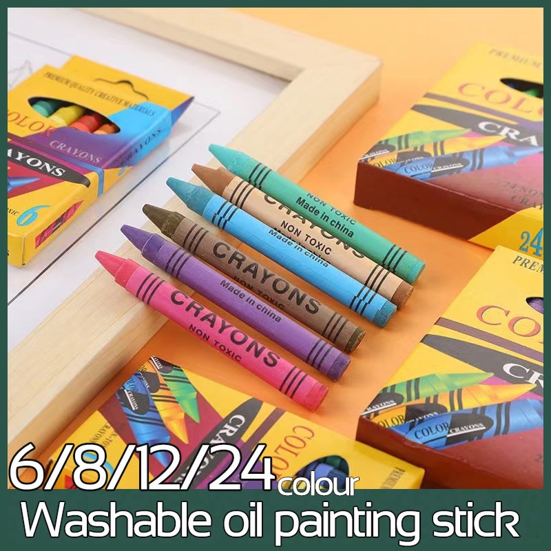 Children'S Graffiti Crayon Oil Painting Stick 6/8/12/24 Color Supplies