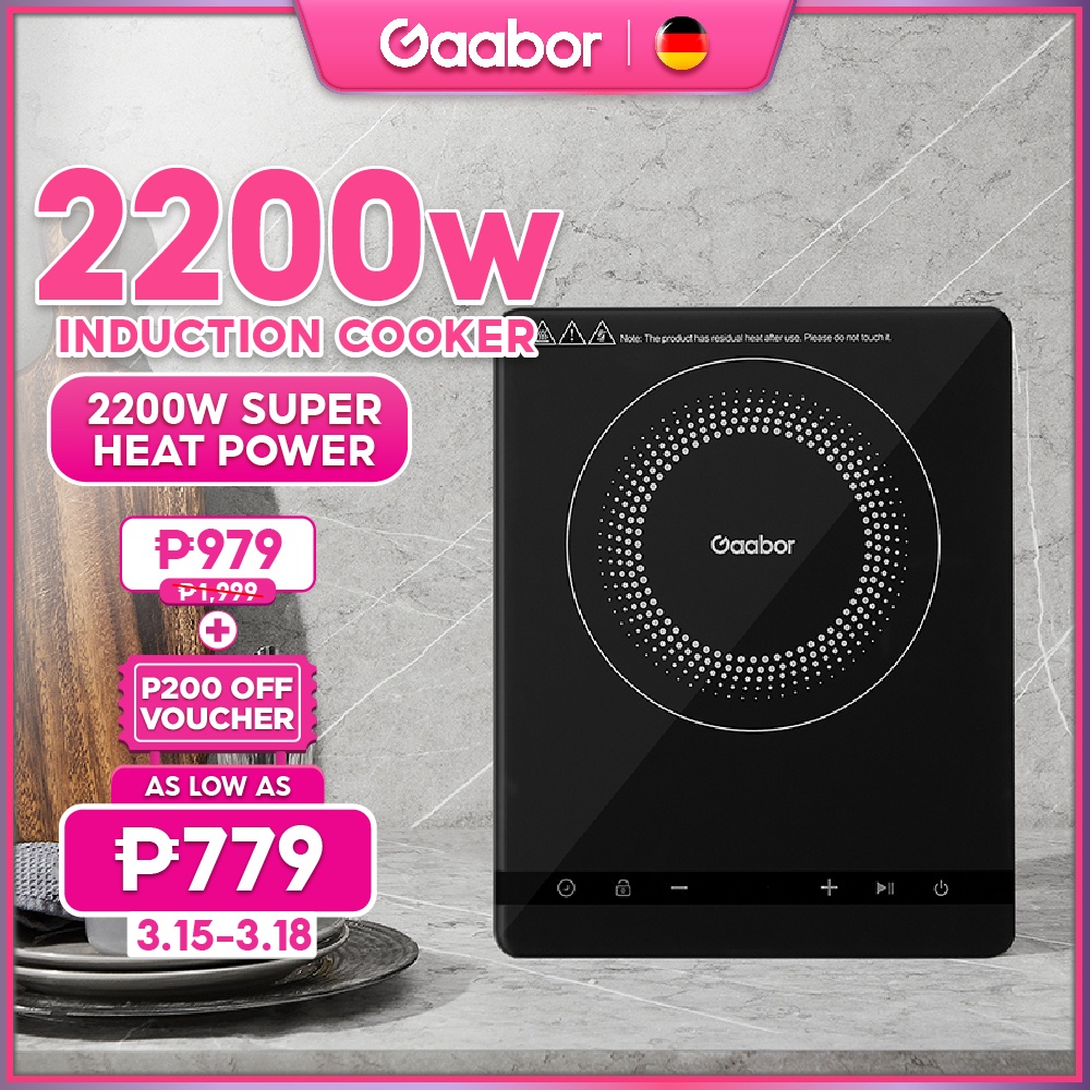 Gaabor Induction Cooker, Intelligent Cooking 2200W Shopee Philippines