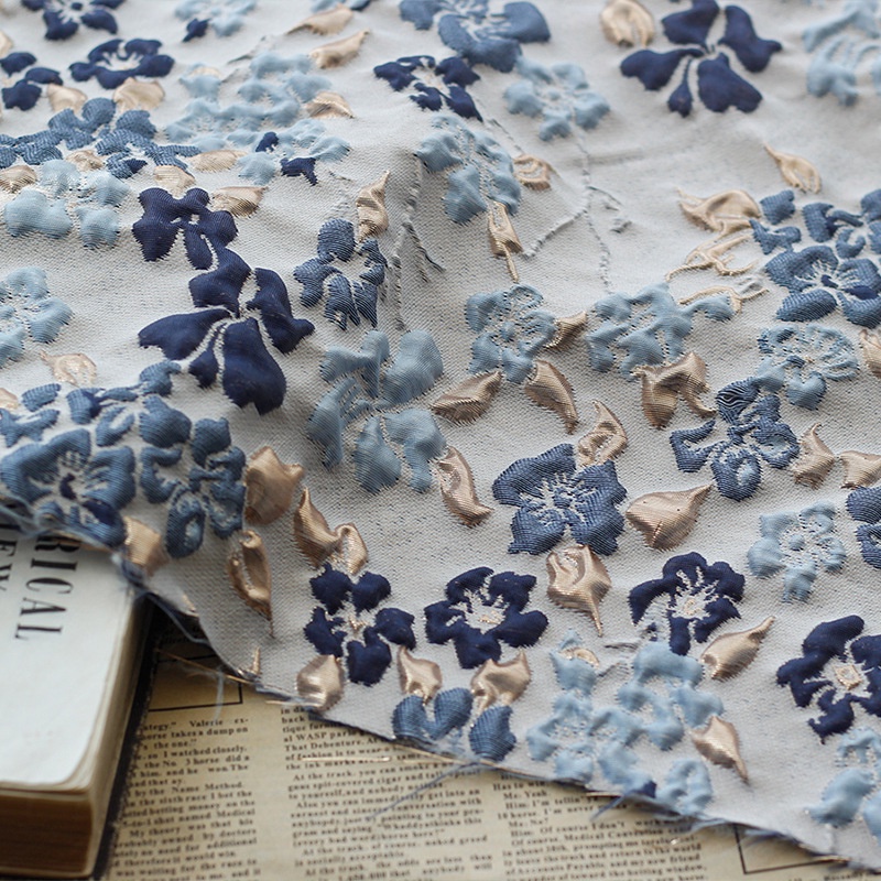 Fashion Material Handmade DIY Cloth Yarn-dyed Jacquard Fabric Embossed ...