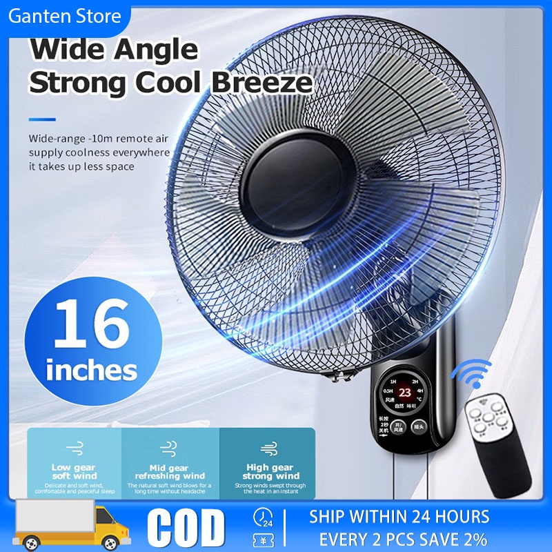 Wall Fan with Remote Control Wall Mounted Electric Fan Heavy Duty WallMounted Fan Strong Wind