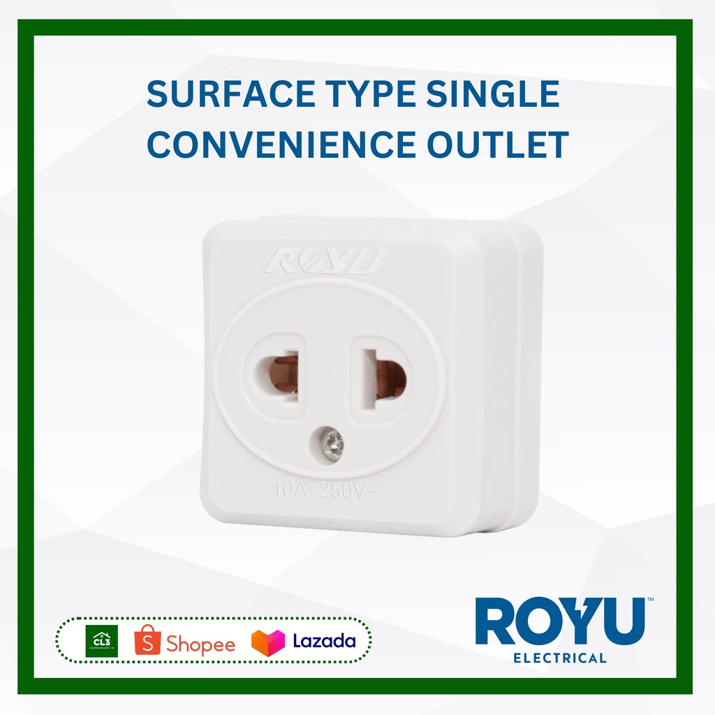 ROYU SINGLE CONVENIENCE OUTLET SURFACE TYPE SWITCHES AND OUTLETS