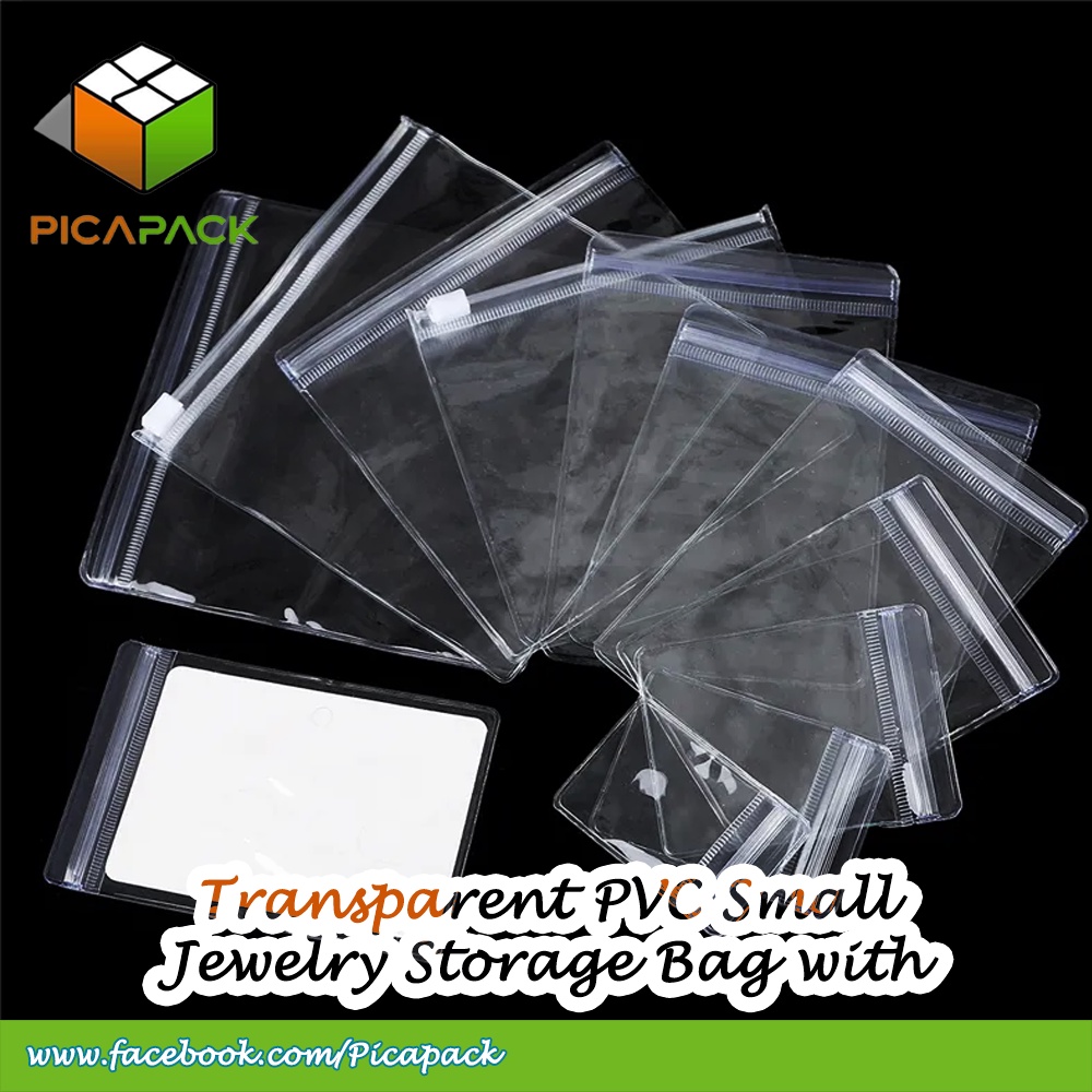 10pcs Transparent PVC Small Jewelry Storage Bag with ziplock Waterproof Antioxidation ziplock